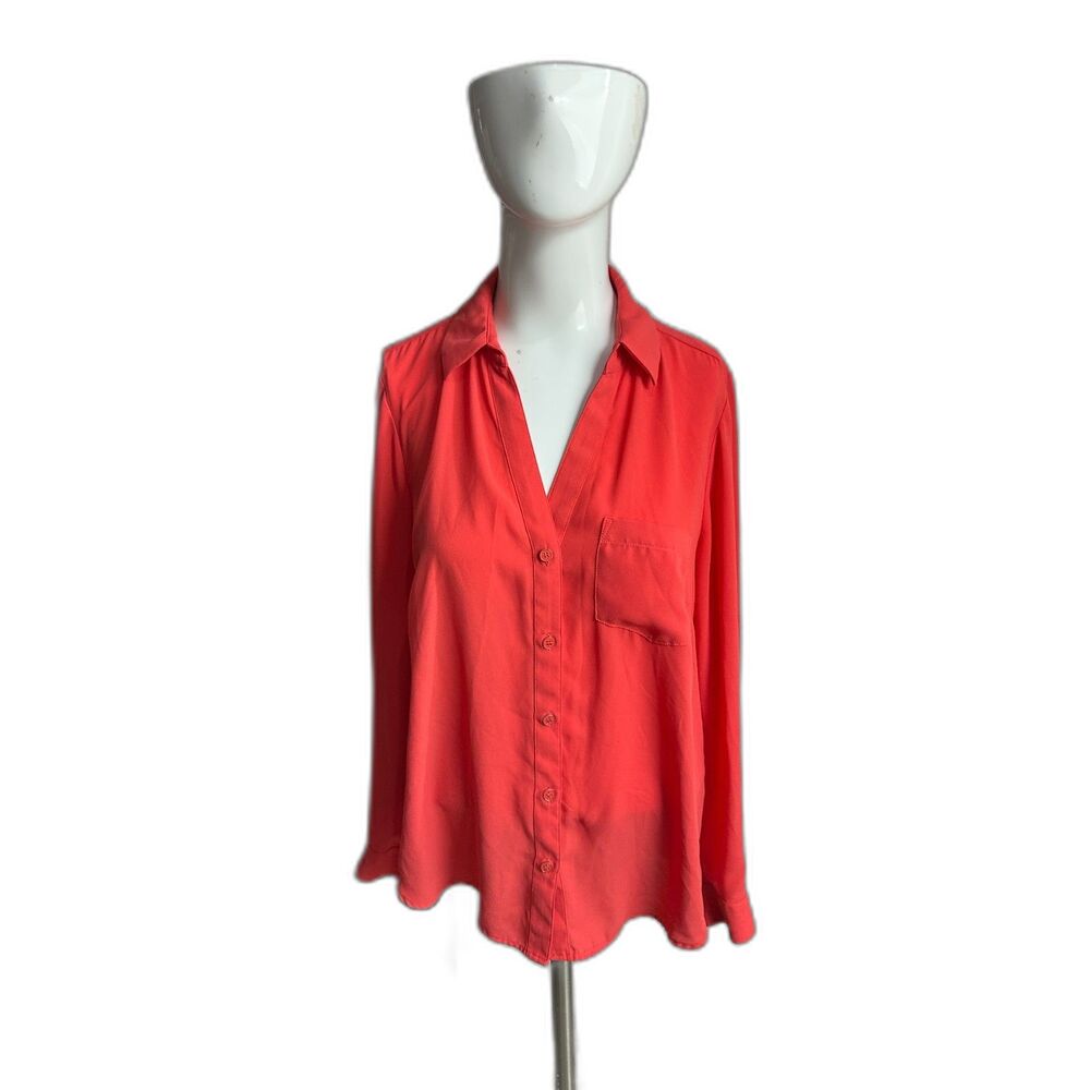 The Limited Women's Button Down Shirt Casual Size M Long Sleeves Roll Sleeve Tab